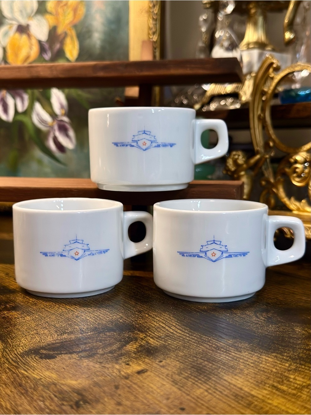 Soviet-Era c.1930 Bauscher Weiden Porcelain Mugs (3pc)